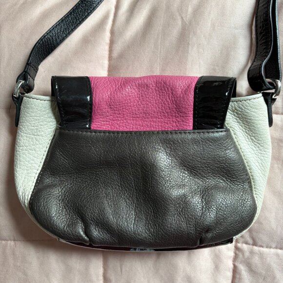 Brighton leather colorblock crossbody bag purse date night going out coquette - Picture 5 of 8